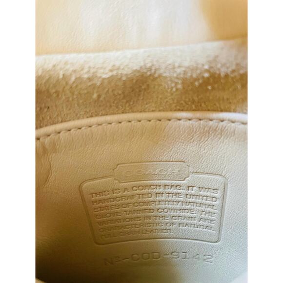 NWT Vtg Coach MINI ivory/butter Leather Hippie Slim crosbody shoulder bag #9142 - Picture 10 of 10